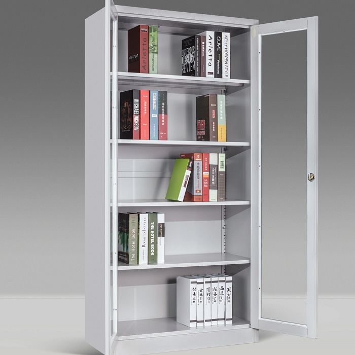 Industrial Metal Cabinet Glass Doors for Display or Bookcase