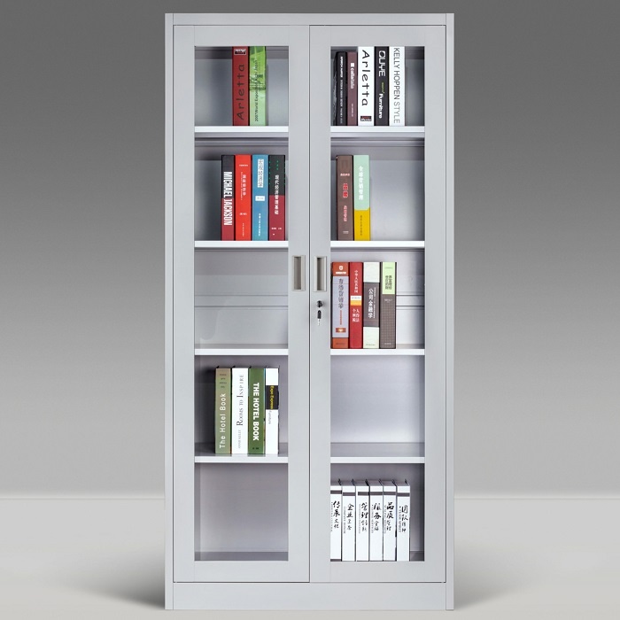 Industrial Metal Cabinet Glass Doors for Display or Bookcase