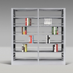 Double sided steel library bookshelf