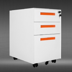 Mobile Metal 3 Drawer Pedestal Filing Cabinet