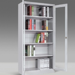 Industrial Metal Cabinet Glass Doors for Display or Bookcase